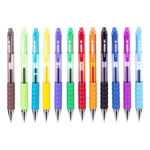 लोगो प्रिंट प्यारा रंगीन कावायी ब्लैक जेल पेन 9/12 टुकड़े नीले 0.5 मिमी रिट्रेटेबल - Product Image 3