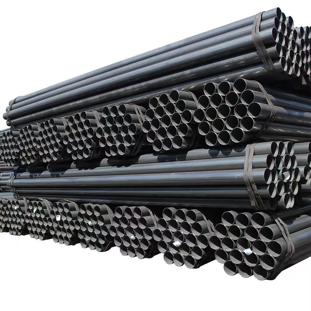 Factory Direct Sale Durable 6 Meter ERW Black Carbon Steel Welded Iron Pipe Modern Apartment Metal Building Materials