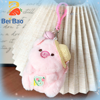 Porte-clés en peluche cochon mignon, certifié CE CPC, avec logo personnalisé, pour machine à griffes d'arcade, cadeau promotionnel