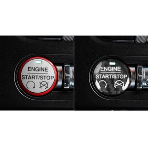 Siyah karbon Fiber motor çalıştırma durdurma düğme kapağı Trim <span class=keywords><strong>Ford</strong></span> Mustang 2015-2019 için - Product Image 5