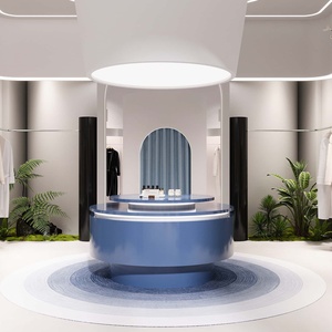 Customized Clothing Store Interior Design Circular Clothing Showcase <strong>Garment</strong> Clothes <strong>Display</strong> Rack for Shop - Product Image 3