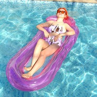 Fauteuil flottant gonflable en PVC réglable pour piscine, transat aquatique transparent haut de gamme, équipement de divertissement aquatique GO Brand <100kg