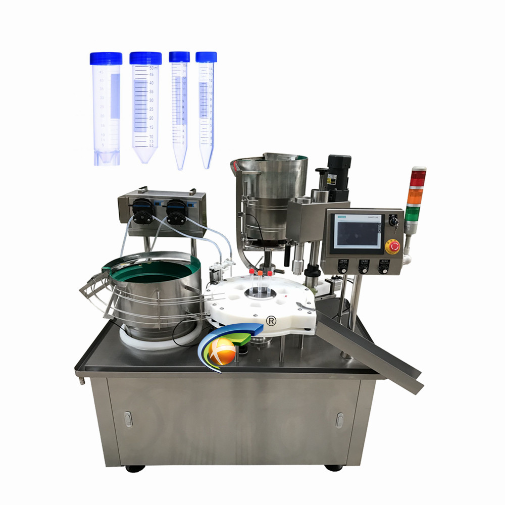 nucleic acid detection reagent/pharmaceutical test reagent tube/eye drop filling capping 2 in 1 machine