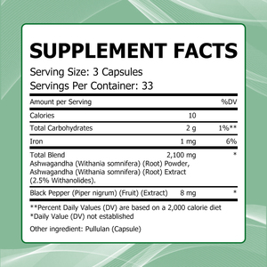 Capsules d'Ashwagandha 2100mg pour le sommeil, fournie par l'usine – Booste les niveaux d'énergie, soutient la gestion du stress et l'amélioration de l'humeur - Product Image 2