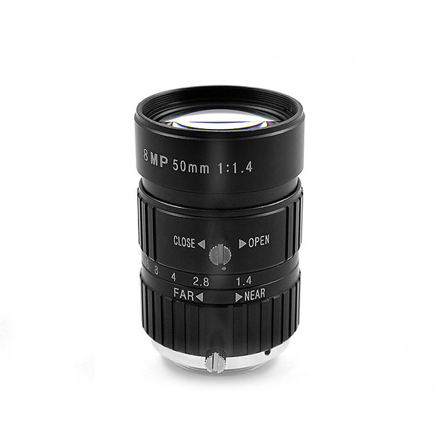 EFL 50mm 8MP C Mount Industrial Camera Lens for 1" 1/1.8" 1/2" 2/3" Sensor CCTV Camera Manual Iris Telephoto Machine Vision Lens