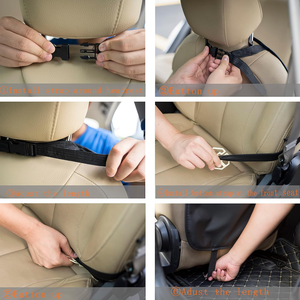 Protector de Asiento de Coche de Cuero PU al por Mayor de Fábrica, Alfombrillas Protectoras para el Respaldo del Asiento del Coche con Soporte Plegable para Tablet y Portavasos - Product Image 5
