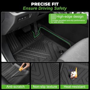 Tapis de sol de voiture antidérapant de luxe sur mesure, 5 pièces, universel, imperméable, en cuir TPE, directement de l'usine - Product Image 4