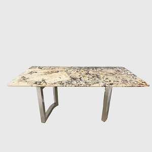 Mesa de Centro de Mármol Moderno de <span class=keywords><strong>Patagonia</strong></span> KINGS-WING, Mesa de Té Natural de Lujo para Sala de Estar, Muebles Personalizados al por Mayor, Mesa para <span class=keywords><strong>Restaurante</strong></span> - Product Image 1
