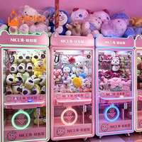 Machine à griffes rose de luxe à monnayeur pour peluches, machine d'arcade pour parcs d'attractions, centres commerciaux et FEC