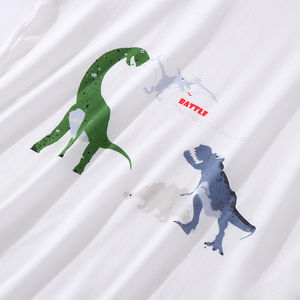 Pigiama estivo <span class=keywords><strong>da</strong></span> ragazzo con stampa di dinosauri, maniche raglan, in morbido modal, top a 3/4 di manica e pantaloni capri, abbigliamento <span class=keywords><strong>da</strong></span> casa - Product Image 3