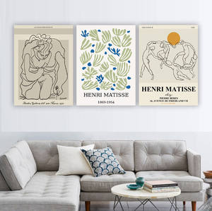 Affiches sur toile bohèmes personnalisées modernes, style <span class=keywords><strong>Matisse</strong></span>, portrait linéaire, art mural sur toile, peinture pour la décoration murale <span class=keywords><strong>de</strong></span> la chambre à coucher - Product Image 1