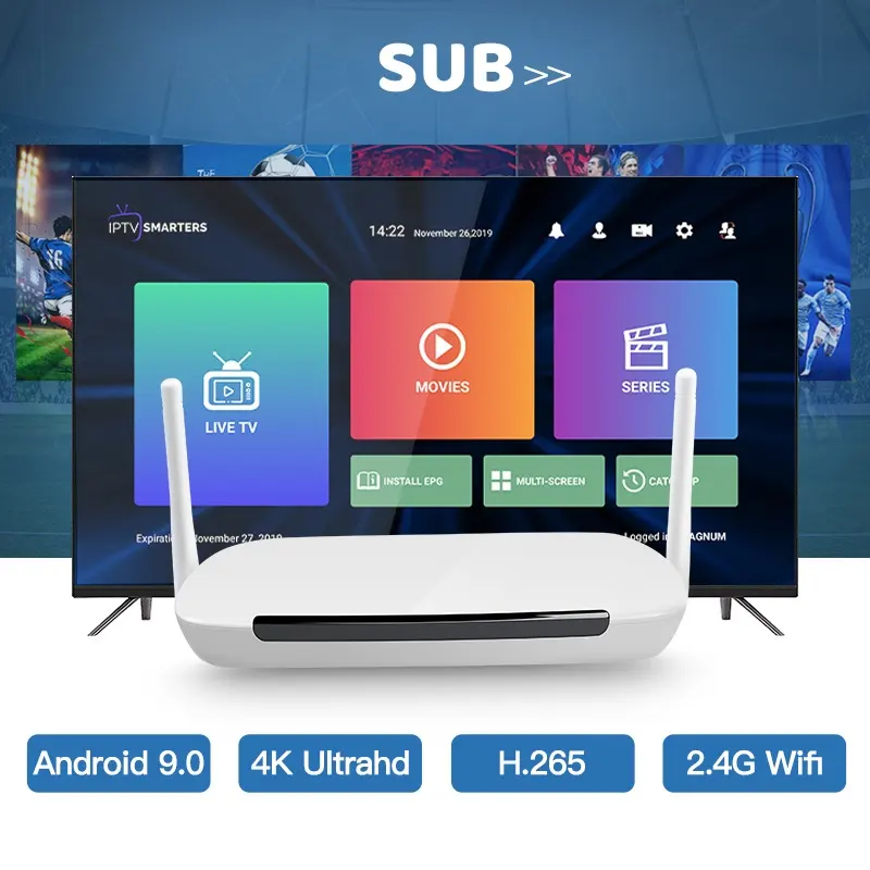 Q9 SUB France Sports android tv box 12 mois iptv En Option Global iptv Code M3U Liste test gratuit IPTV Box