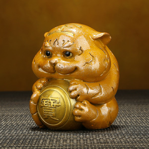 รูปปั้นเสือน่ารัก ทองแดง ของตกแต่งบ้าน สำนักงาน ของขวัญ - Product Image 3