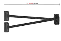 30cm Standard Full 16pins OBD Cable OBD2 1 Male to Double Female Y Splitter Adapter Flat Cable