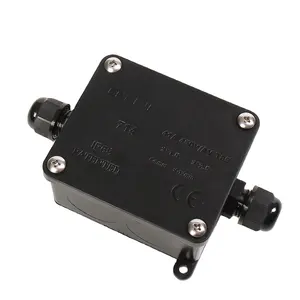 Boîte de jonction électrique Double face à vis * métal étanche 2 voies noir 76x51x36mm IP67 équipement électronique d'extérieur ABS / PC