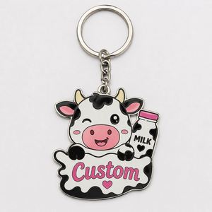 Llaveros Personalizados al por Mayor de Alta Calidad, Llaveros con Colgante de Vaca de Dibujos Animados, Diseño Bonito, Recuerdos Promocionales de Leche - Product Image 2