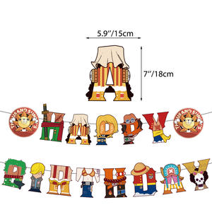 Set Decorazioni per Feste a Tema <span class=keywords><strong>One</strong></span> <span class=keywords><strong>Piece</strong></span> Luffy, Articoli per Feste di Compleanno per Ragazzi e Ragazze, Include Decorazioni per Cupcake X0120 - Product Image 4
