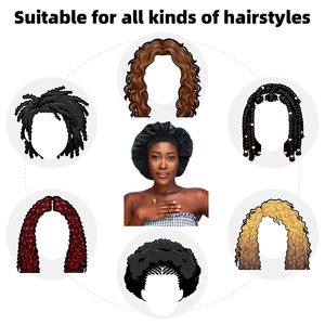 Vente en gros personnalisé monocouche Super Big Floral Printing Leopard Breathable High Stretchy Beauty Sleeping Cap Bonnet en satin soyeux - Product Image 5