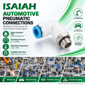 Raccords pneumatiques à encliquetage ISAIAH UL94 V-<span class=keywords><strong>0</strong></span> PBT ignifuges 1MPa pour lignes d'air de soudage automobile - Product Image 3