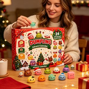 Calendrier de l'Avent de Noël en gros : Mini jouets Squishy en PVC, boîte cadeau |   Personnages de raviolis festifs pour compte à rebours de fête pour adultes, jouet de fête - Product Image 3
