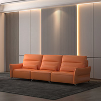 Chaise longue électrique multifonctionnelle de luxe en cuir de vachette véritable de style italien chaise couche supérieure canapé salon