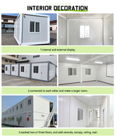 Maison conteneur détachable petite maison modulaire préfabriquée Mini maison portable Immeuble de bureaux 20 pieds maisons préfabriquées en acier modernes mobiles