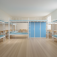 Lit superposé en acier de grande taille avec bureau et rangement, simplicité moderne, cadre de lit pour adultes, dortoir scolaire, hôtel, usage domestique