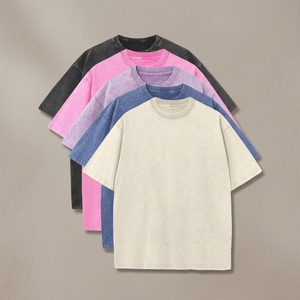 T-shirt unisexe décontracté en coton tricoté 230 GSM, doux, coupe oversize, couleur unie, personnalisable, écologique, séchage rapide, style vintage délavé à l'acide – Nouvelle collection tendance - Product Image 3