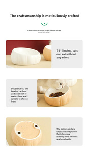 Produits pour animaux de compagnie en céramique Articles les plus vendus pour chiens Contenant de nourriture pour chiens Bol et mangeoires pour chats en forme de citrouille pour animaux Articles pour <span class=keywords><strong>animalerie</strong></span> - Product Image 5