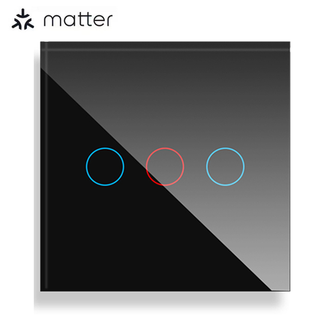 EU Matter Smart Light Switch 220V Max Voltage 10A for Alexa Apple Home Siri Google Home SmartThings 2.4G WiFi + BT Voice Control
