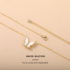 Collier papillon en alliage de zinc, chaîne de clavicule, bijoux de mode pour femmes, ensemble cadeau - Product Image 1
