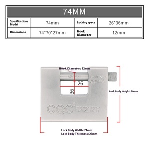 Candado de alta calidad al por mayor cilindro de cerradura Rectangular de cobre completo llave de ordenador de acero inoxidable candado antirrobo grueso 84mm - Product Image 6