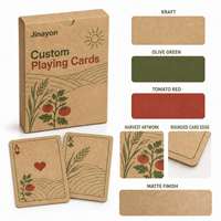 Cartes à Jouer Kraft Thème Récolte avec Logo Personnalisé, Jeu de 54 Cartes Taille Standard Poker pour Campagnes de Marque