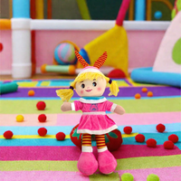 Mini poupée de chiffon unisexe mignonne, jouet en peluche à oreilles de lapin rose tendre pour fille et garçon
