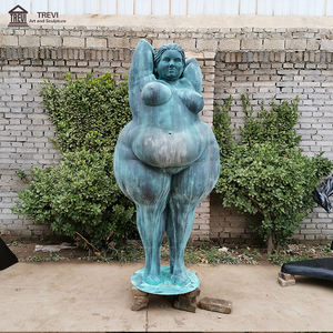 Decoración al aire libre arte mujer gorda tamaño real bronce mentira señora escultura para la venta - Product Image 6
