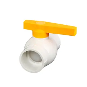 2022 China Suppliers Yellow Handle Ribbed Ball Valve Ordinary ABS or PP handle PVC Ball Valve