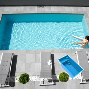 Piscina <span class=keywords><strong>de</strong></span> <span class=keywords><strong>Fibra</strong></span> <span class=keywords><strong>de</strong></span> Vidrio para Hotel o Resort, Económica, con Jardín, Tamaño Pequeño, Enterrada, Familiar, Lista para Usar en Verano, 4.3m 14 pies - Product Image 1