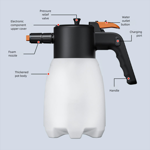 Pulvérisateur de mousse électrique rechargeable pour lavage de voiture, bouteille PA, pistolet à eau sous pression, outil de nettoyage pneumatique pour liquides - Product Image 2