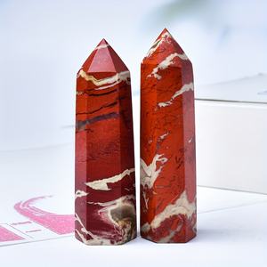 Vente en gros de pierres de cristal de jaspe rouge naturel poli de style bohème, tour de cristal pour décoration d'intérieur unique et cadeaux de vacances - Product Image 1