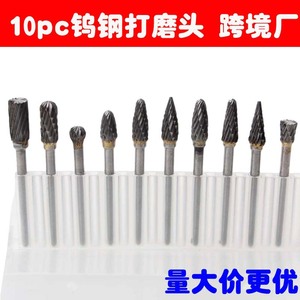Tungsten Carbide Rotary Files 10pc Set Cylindrical Grinding Heads For Deburring Electric Air Grinder Accessories - Product Image 5