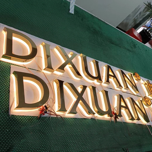 Custom Stainless Steel 3D Letters Outdoor <b>LED</b> Backlit Business <b>Sign</b> with Plug Waterproof for Home Mall Office Shops Bars - Product Image 2