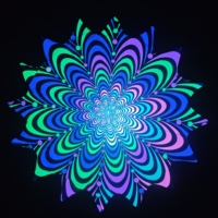 Mandala réactif aux UV DAPO, décoration murale psychédélique néon Jungle Flow Star pour fête rave