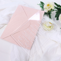 Carte d'invitation de mariage minimaliste en acrylique transparent avec impression blanche personnalisée