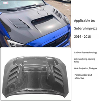Capot moteur ventilé en fibre de carbone légère modifié Veidt pour Subaru Impreza WRX 2014 à 2017 (fibre de carbone double face)