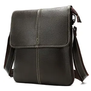 Niucunzh Echt Lederen Flap Tas Heren Verstelbare Riem Schoudertas Heren Crossbody Schoudertas