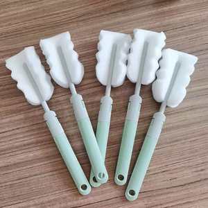 Long Handle Sponge Cup <b>Brush</b> Blue Foldable <b>Cleaning</b> <b>Brush</b> For Cup And Bottle - Product Image 2