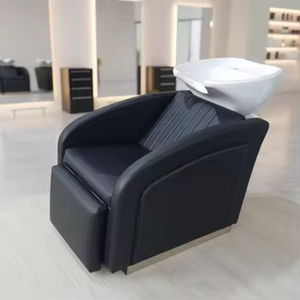 Sillón de Peluquería Profesional de Cuero Sintético con Gabinete de Almacenamiento, Muebles Modernos para Salón de Belleza, para Uso en Baños - Product Image 1