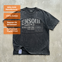 T-shirt Homme Oversize Vintage Délavé à l'Acide 280 GSM en Coton Lourd avec Poche à Rivets et Personnalisation Complète