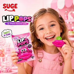 Nouveauté : Bonbon en forme de lèvres avec diamant, jouet de collection, saveurs fruitées, <span class=keywords><strong>sucette</strong></span> à porter, idéal pour les anniversaires d'enfants, vente en gros, OEM - Product Image 1