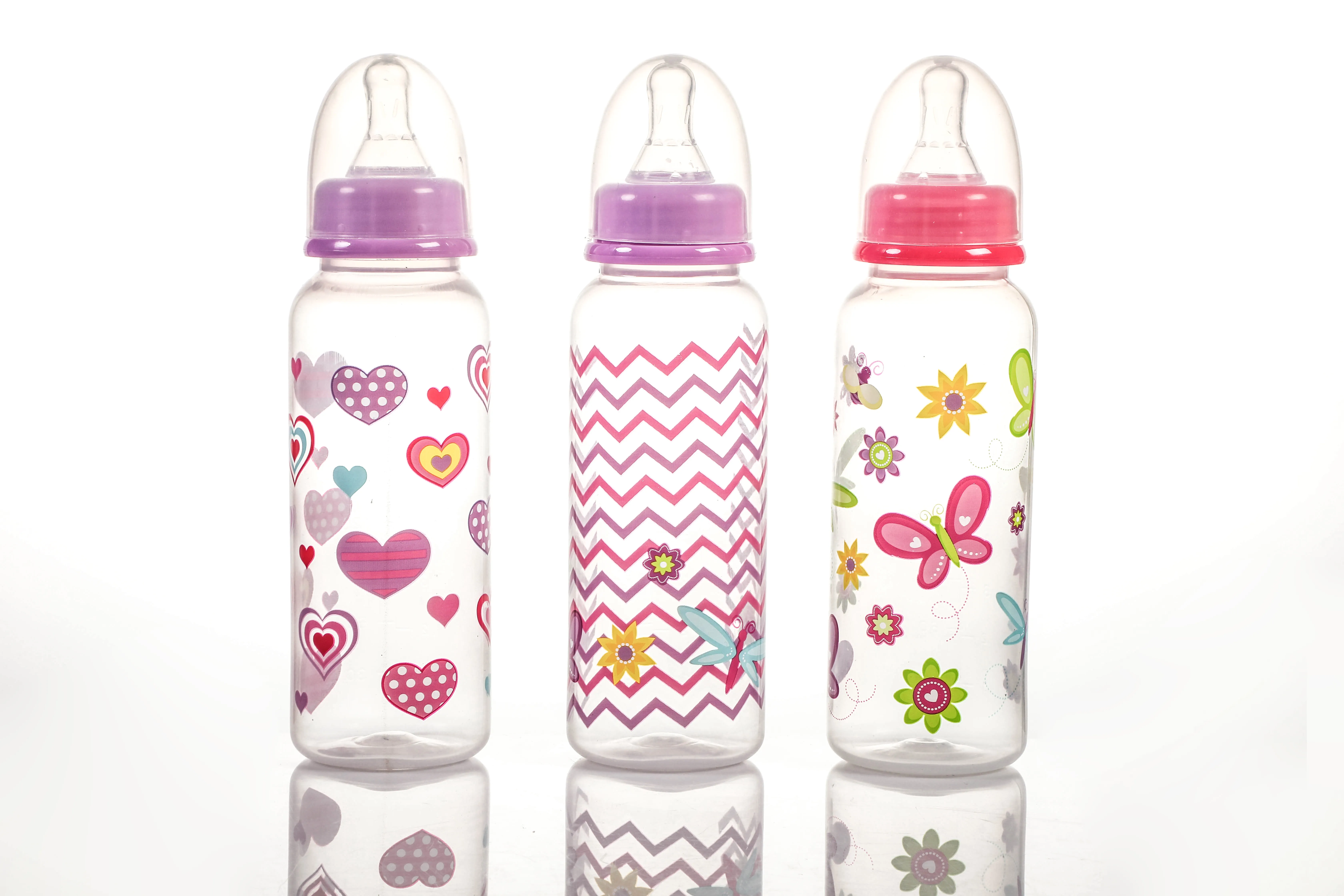 Wholesale Custom Baby Bottle 250ml 8OZ Kids Baby Milk Water Feeding Newborn Baby Silicone PP Feeding Bottle